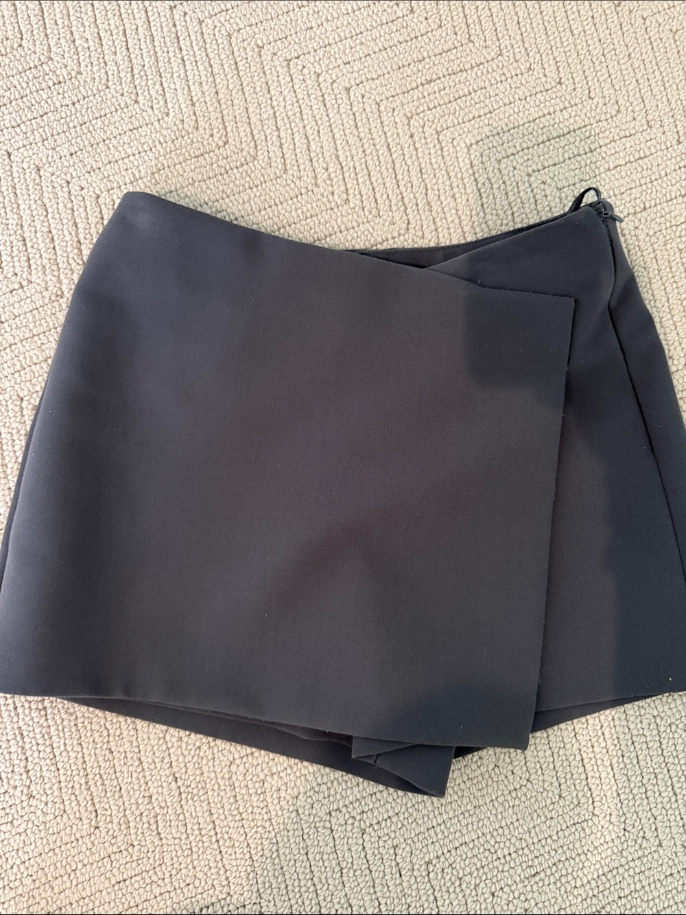 Zara Black Wrap Skort Mini - Sleek A-line Design